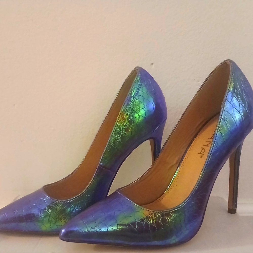 Iridescent Blue High Heels